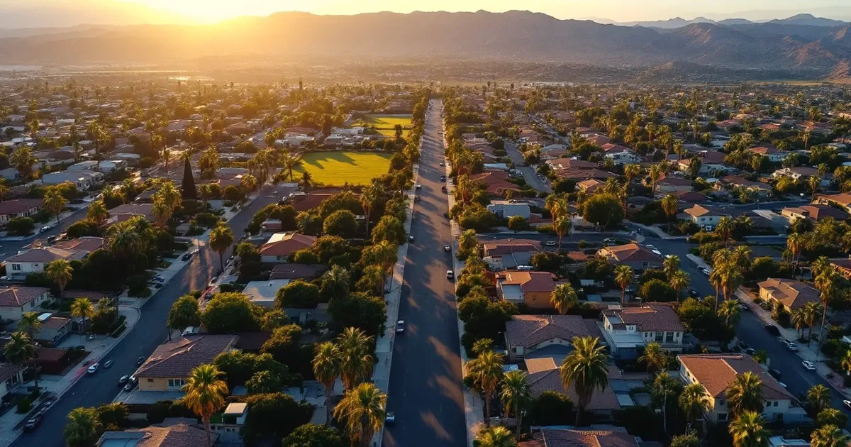 Riverside County neighborhoods at golden hour